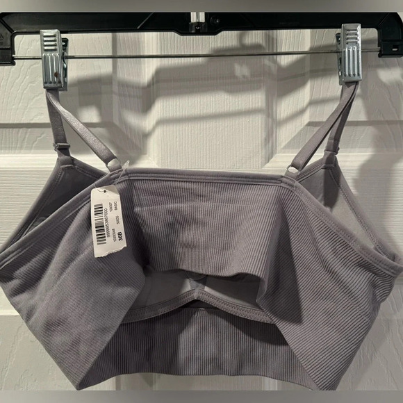 NEW La Vie en Rose bralette inner cups sports bra light support mauve ribbed 36B - Picture 3 of 4